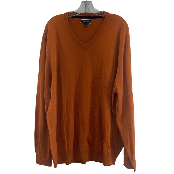 Classic Orange V-Neck Sweater by Croft & Barrow - Picture 1 of 5